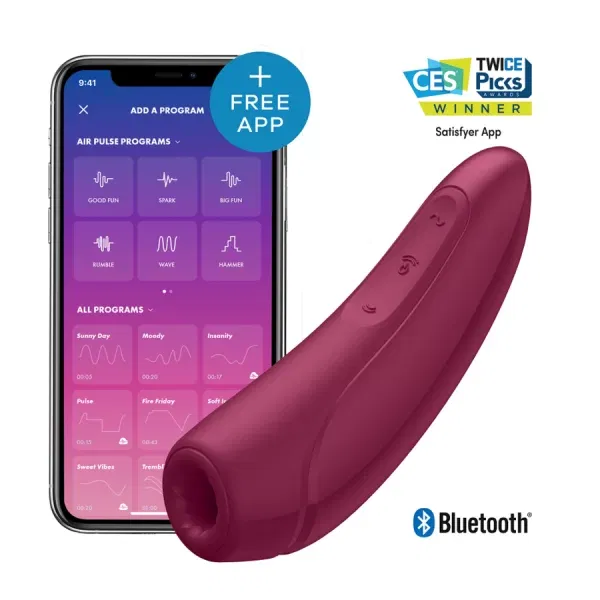 Stimolatore Clitoride Satusfyer Curvy 1+ Rosso Rosa